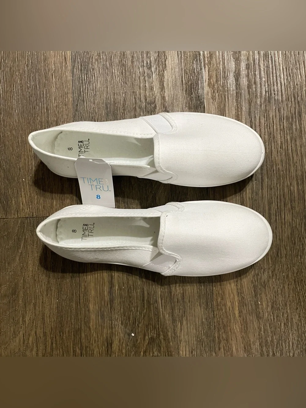 Time and Tru  White Slip-On Canvas Sneakers Size 8 Women